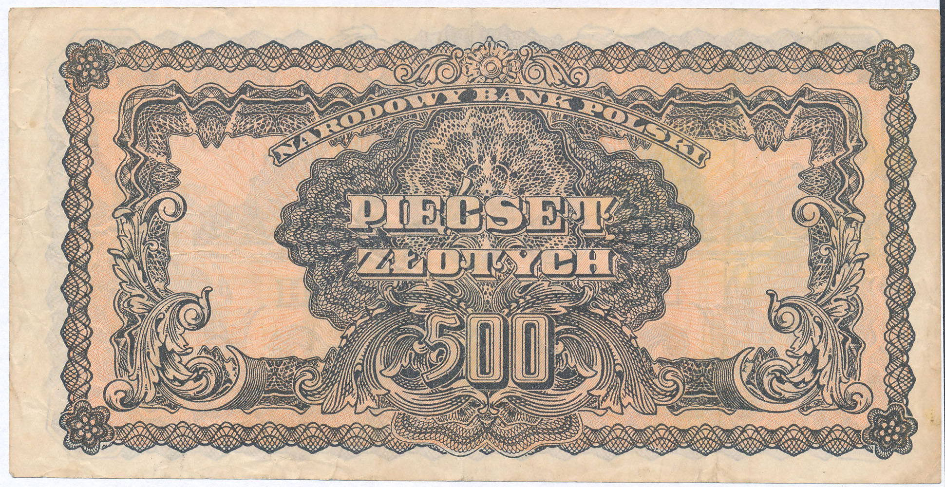 500 złotych 1944, seria BH - OBOWIĄZKOWE - RZADKOŚĆ R5